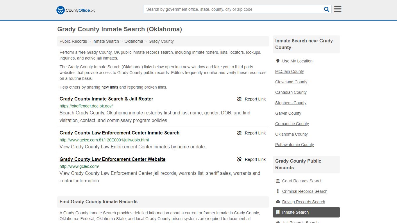 Inmate Search - Grady County, OK (Inmate Rosters & Locators)
