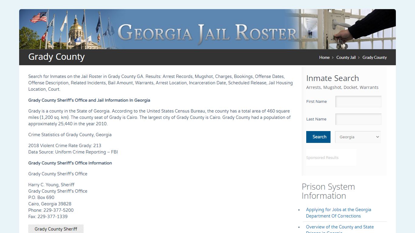 Grady County | Georgia Jail Inmate Search